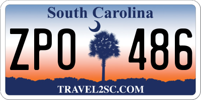 SC license plate ZPO486