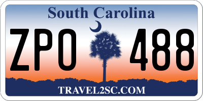SC license plate ZPO488