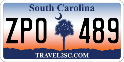SC license plate ZPO489