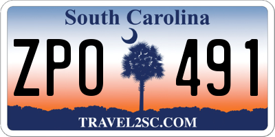 SC license plate ZPO491