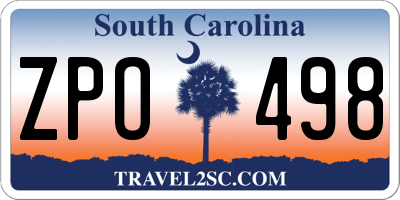 SC license plate ZPO498