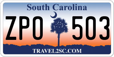 SC license plate ZPO503