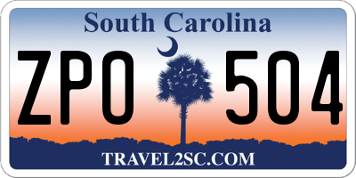 SC license plate ZPO504