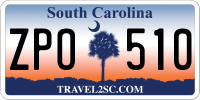 SC license plate ZPO510