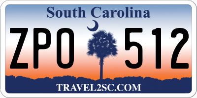 SC license plate ZPO512