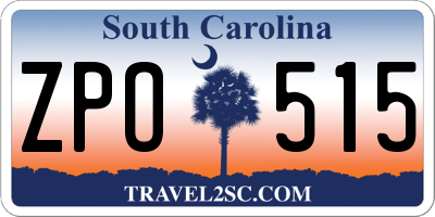 SC license plate ZPO515