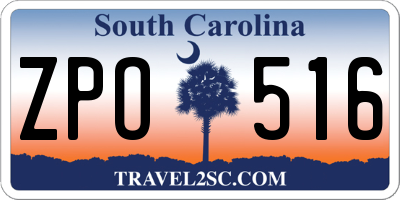 SC license plate ZPO516
