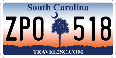 SC license plate ZPO518