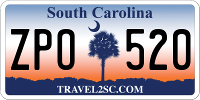 SC license plate ZPO520