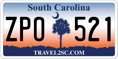 SC license plate ZPO521