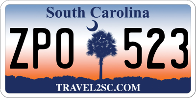 SC license plate ZPO523