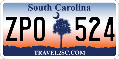 SC license plate ZPO524