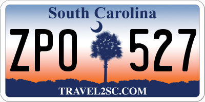 SC license plate ZPO527
