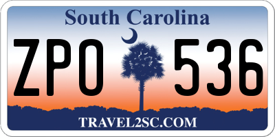 SC license plate ZPO536