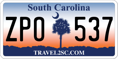 SC license plate ZPO537