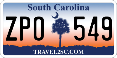 SC license plate ZPO549