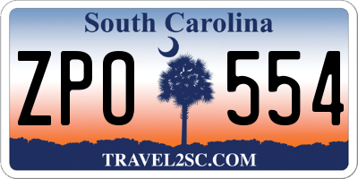 SC license plate ZPO554