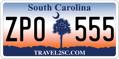 SC license plate ZPO555