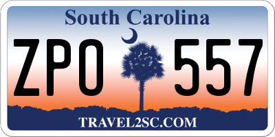 SC license plate ZPO557