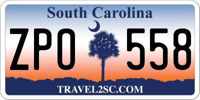 SC license plate ZPO558