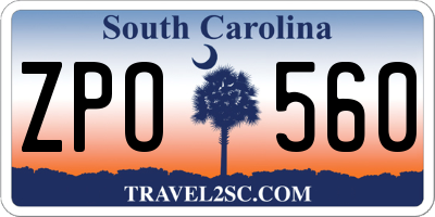 SC license plate ZPO560