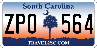 SC license plate ZPO564