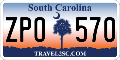 SC license plate ZPO570