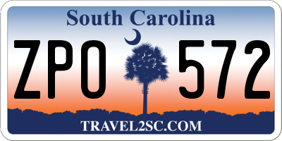 SC license plate ZPO572