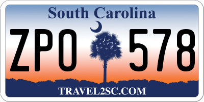 SC license plate ZPO578