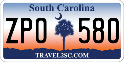 SC license plate ZPO580