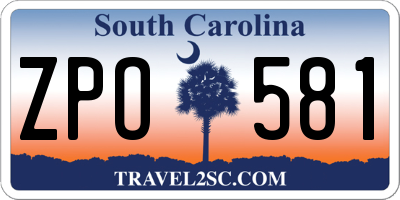 SC license plate ZPO581