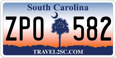SC license plate ZPO582