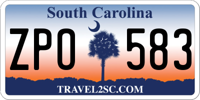 SC license plate ZPO583