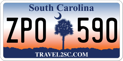 SC license plate ZPO590