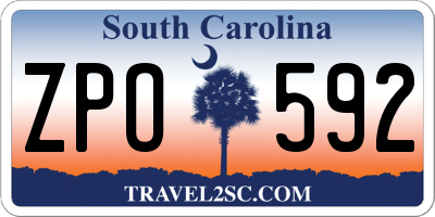 SC license plate ZPO592