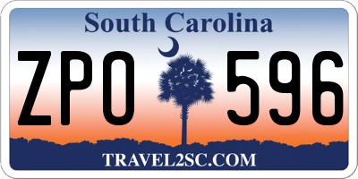 SC license plate ZPO596