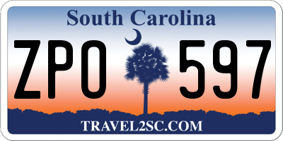 SC license plate ZPO597