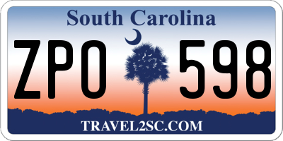 SC license plate ZPO598