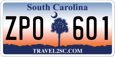 SC license plate ZPO601