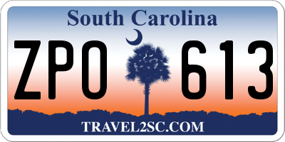 SC license plate ZPO613