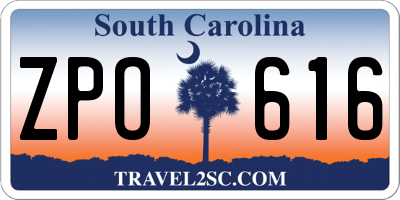 SC license plate ZPO616