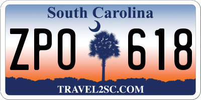SC license plate ZPO618