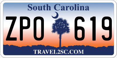 SC license plate ZPO619