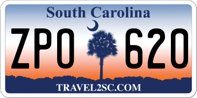 SC license plate ZPO620