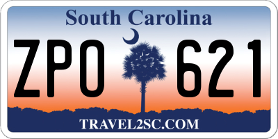 SC license plate ZPO621