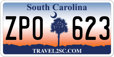 SC license plate ZPO623