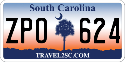 SC license plate ZPO624