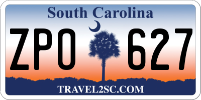 SC license plate ZPO627