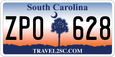 SC license plate ZPO628