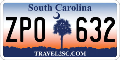 SC license plate ZPO632